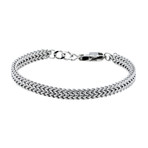 Polished Adjustable Stainless Steel Double Franco Link Bracelet