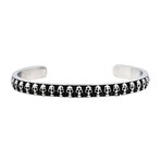 Stainless Steel Skull Cuff Bangle // Black + Silver