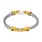 Two-Tone Stainless Steel Dragon Bracelet // Gold