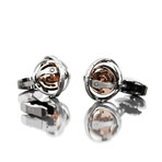 Gyro Cufflink // Rose Gold + Silver + Black