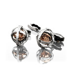 Gyro Cufflink // Rose Gold + Silver + Black