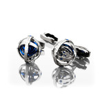 Gyro Cufflink // Silver + Blue