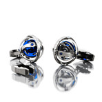 Gyro Cufflink // Silver + Blue