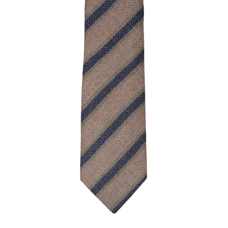 Borelli // Stripped Tie // Beige + Blue
