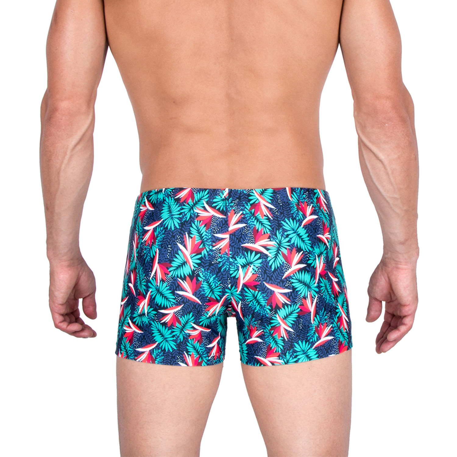 Palm Print Swim Shorts // Teal (XS) - JOG - Touch of Modern