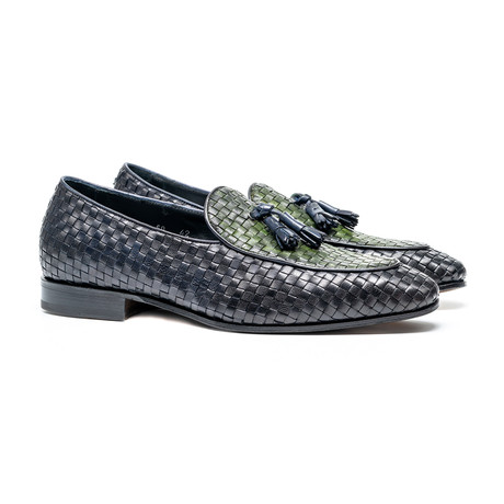 Claudio Exclusive Tassel Moccasin // Blue + Green (Euro: 40)