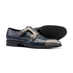 D'Annunzio Double Buckle // Damask Blue + Deco Grey (Euro: 42)