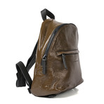 Leather Backpack // Olive + Brown