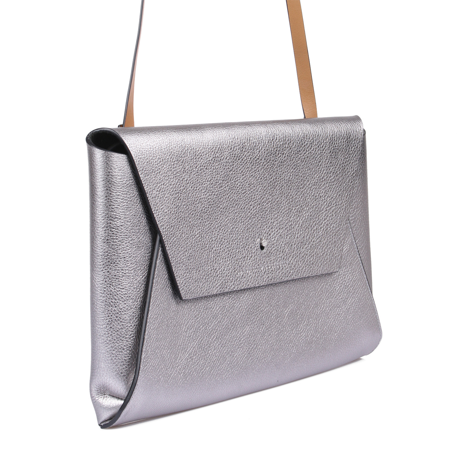 Leather Envelope Clutch // Silver - Brunello Cucinelli - Touch of Modern