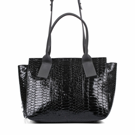 Python Handbag + Strap // Black