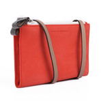 Monili Bead Strap Suede Purse // Red