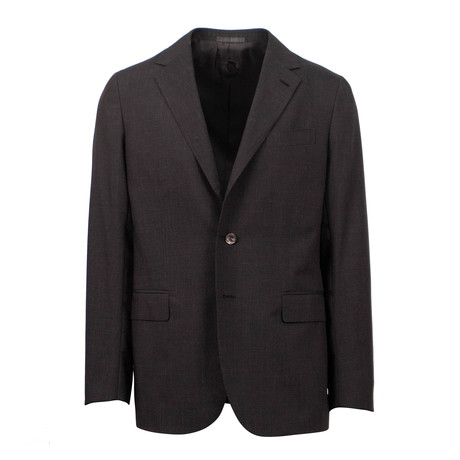 Wool Blend 3 Roll 2 Button Slim Fit Suit // Brown (Euro: 44S)