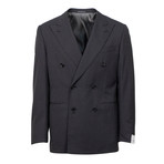Wool Double Breasted Slim + Trim Fit Suit // Gray (Euro: 44S)