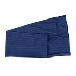 Striped Wool 3 Roll 2 Button Portly Fit Suit // Blue (US: 44S)