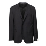 Wool 3 Roll 2 Button Slim + Trim Fit Suit // Black (US: 44S)