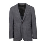 Check Wool 3 Roll 2 Button Slim + Trim Fit Suit // Gray (US: 44S)