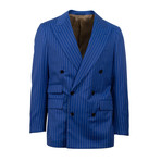 Caruso // Pinstripe Wool Double Breasted Suit // Blue (US: 46R)