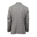Check Wool Blend Double Breasted Suit // Gray (Euro: 44S)