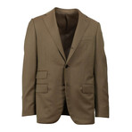 Herringbone 3 Roll 2 Button Classic Fit Wool Suit // Tan (Euro: 44S)