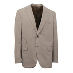 Herringbone Cotton Blend Two Button Suit // Beige (Euro: 44S)