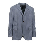 3 Roll 2 Button Trim Fit Wool Suit // Blue (Euro: 44S)