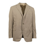 3 Button Slim Fit Cotton Suit // Tan (Euro: 44S)
