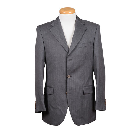 Cerutti // Three Button Stripped Suit // Gray (Euro: 46)