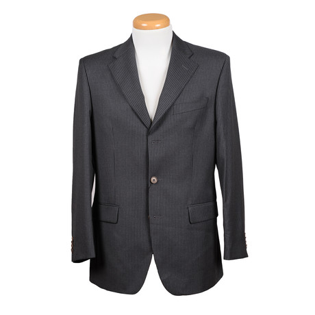 Cerutti // Three Button Stripped Suit // Dark Gray (Euro: 46)