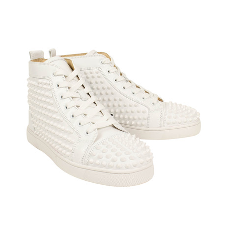 Men's Louis Spikes Calfskin Sneakers // White (Euro: 39)