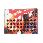 Graffiti Leather Card Holder Wallet // Multi-Color