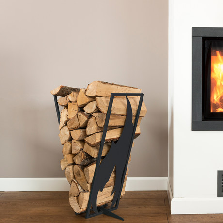 Flame Log Rack (Black)