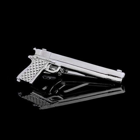 Gun Tie Clip // Silver