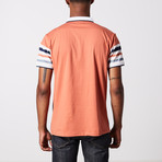 Color Block Polo Shirt // Rust (L)