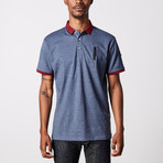 Accent Collar Polo Shirt // Navy (S)