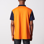 Zipper Polo Shirt + Accent Sleeves // Orange (M)