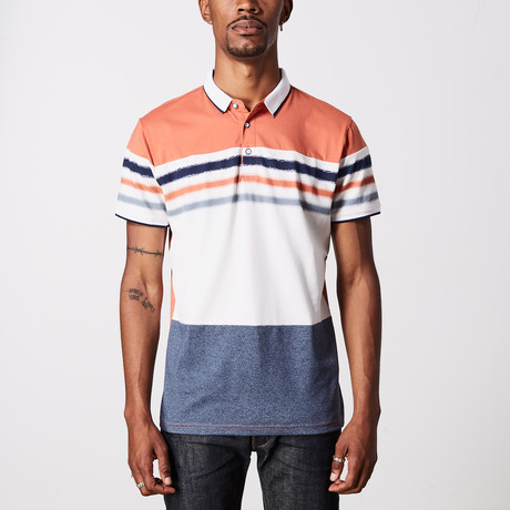 Color Block Polo Shirt // Rust (S)