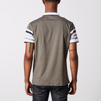 Color Block Polo Shirt // Olive (L)