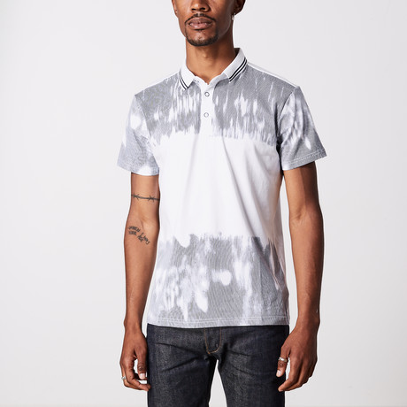 Faded Lines Polo Shirt // White (S)