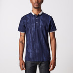 Brush Stroke Polo Shirt // Navy (S)