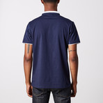 Brush Stroke Polo Shirt // Navy (L)