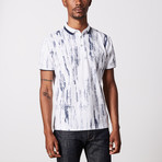 Brush Stroke Polo Shirt // White (L)