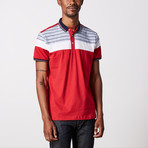 Striped Polo Shirt // Red + White (XL)