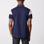 Striped Polo Shirt // Navy (M)