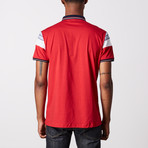 Striped Polo Shirt // Red + White (M)