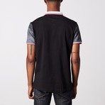 Striped Polo Shirt // Black (L)