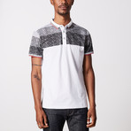 Striped Polo Shirt // White (M)