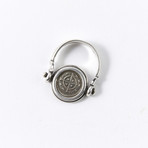 Crusader Coin // 1131-1142 AD // Set In Silver Swivel Ring