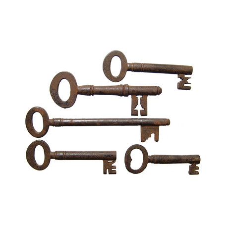 Group of Antique Iron Skeleton Keys // 1800’s