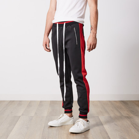 Scooters Track Pants // Black + Red (S)