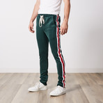 Benjamins Taped Track Pants // Green + Red (S)